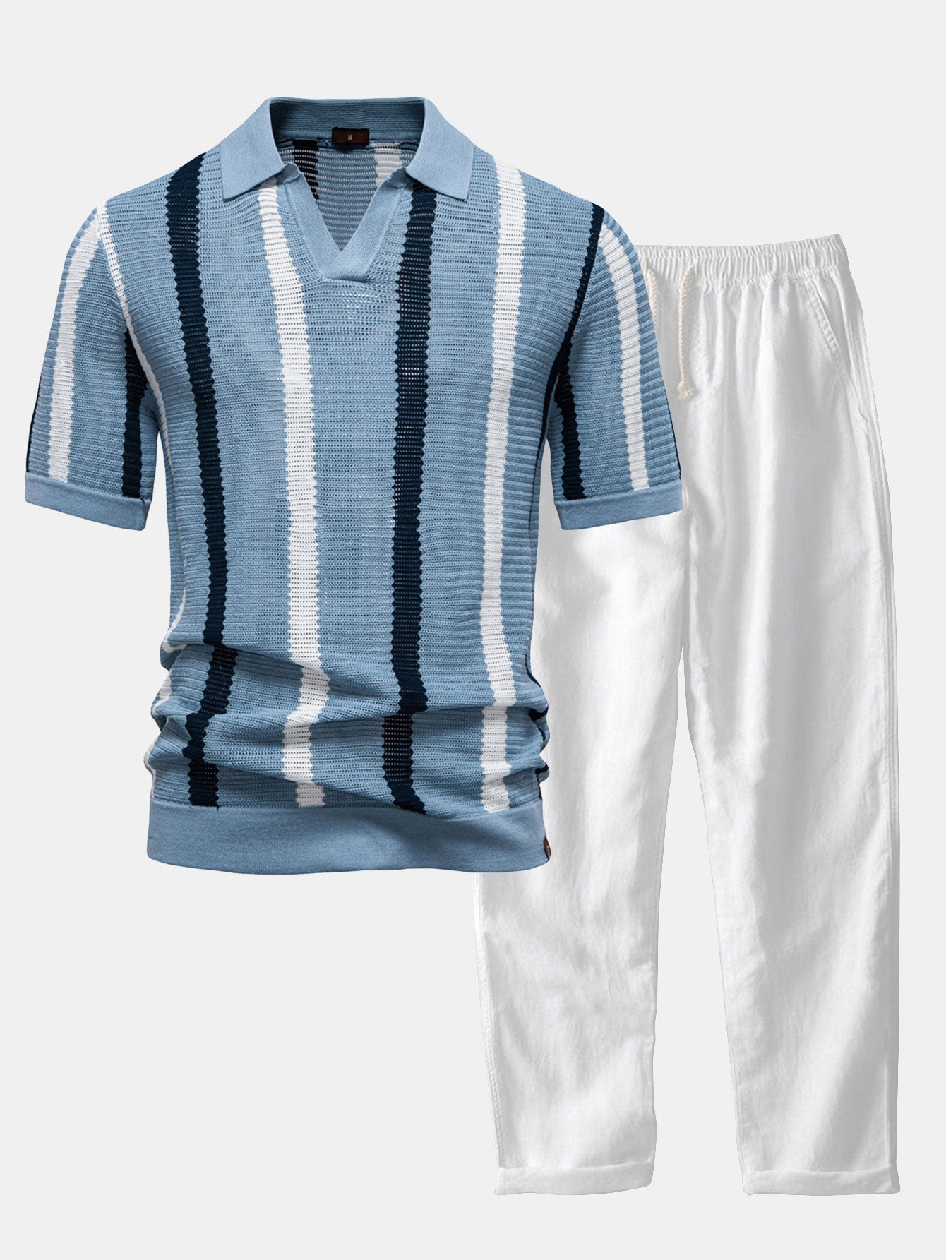 bleu clair & blanc / XXL